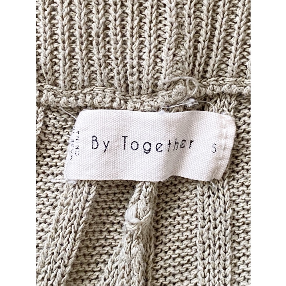By Together Ribbed Knit Sweater Pants, Beige - Size S - Picture 7 of 8